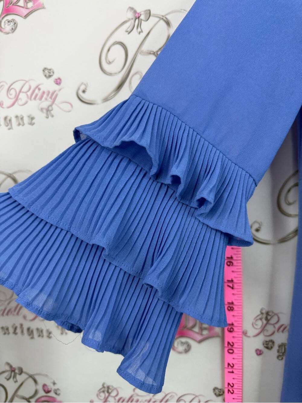 Vince Camuto Periwinkle Tiered Ruffle Sleeve Shift Dress - Picture 4 of 13
